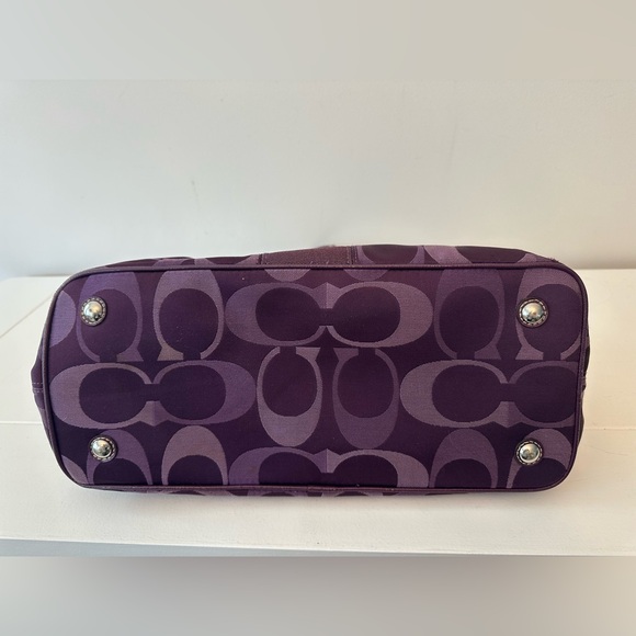 COACH F20105 striped carryall purple - Picture 5 of 8